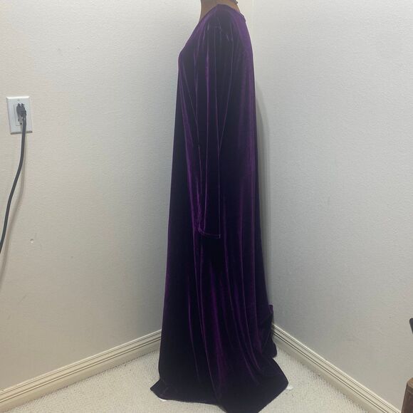 Soft Surroundings Santiago Stretch Purple Velvet Maxi Dress Size Tall XL - Picture 4 of 11